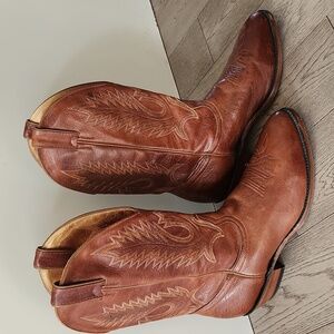 Boulet Men's Brown Leather Cowboy Western Rodeo Stampede Boots Size 11 1/2 D